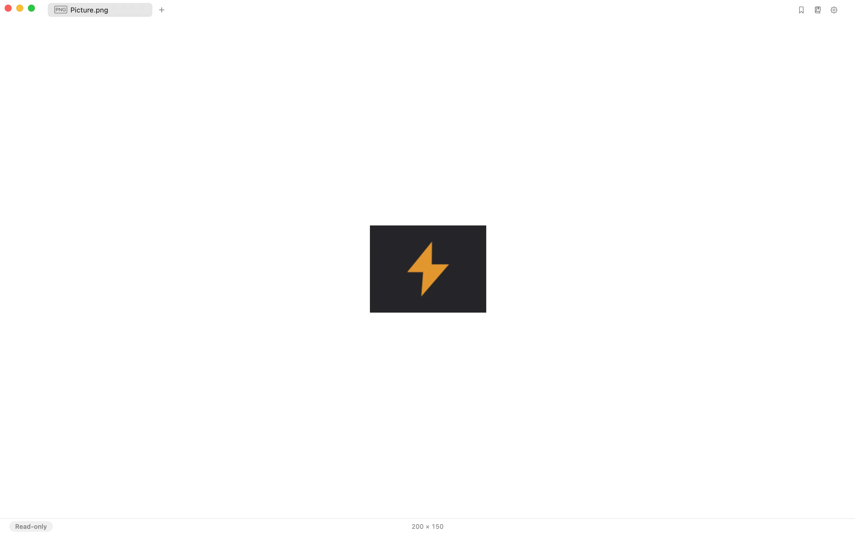 A PNG open read-only in Nota, centered, with its dimensions in the status bar.